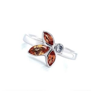 18ct white gold sapphire and diamond set ring