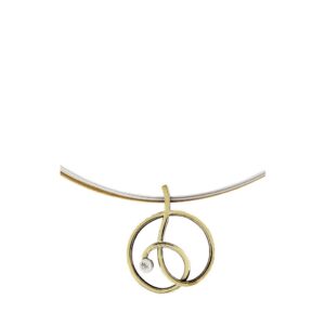 Black silver, 18ct gold and 0.015ct diamond pendant