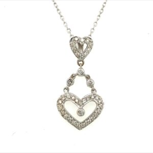 18ct white gold and diamond pendant