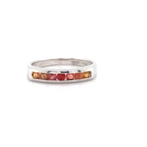 18ct white gold ring with colour graduated sapphires