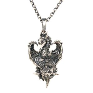 Silver dragon pendant