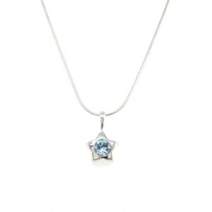 Silver and blue topaz pendant
