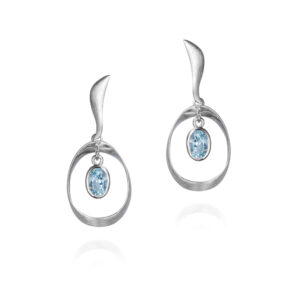 Silver, blue topaz earrings