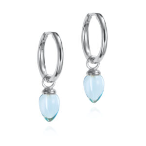 Silver, blue topaz earrings