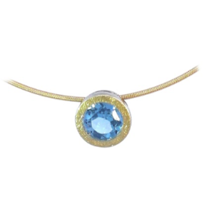 Silver, gold plated blue topaz pendant