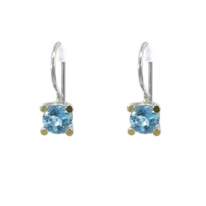Silver, gold plated blue topaz earrings