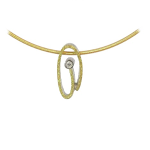 Silver, gold plated diamond pendant