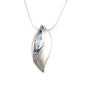 Silver and blue topaz pendant