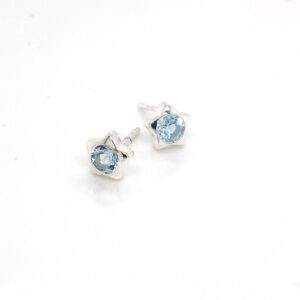 Silver and blue topaz earrings