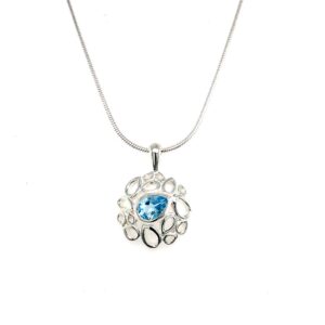 Silver and blue topaz pendant