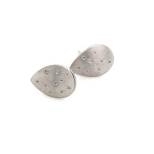 18ct white gold and diamond pear shaped earrings