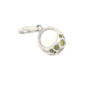 Silver and crystal charm for pendant or bracelet