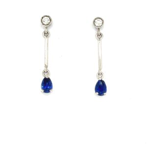 18ct white gold, sapphire and diamond earrings