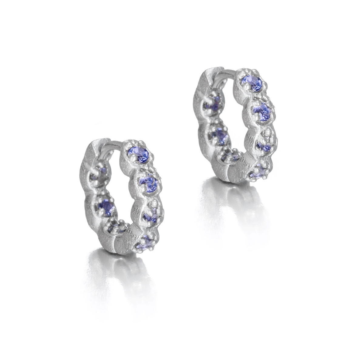 Silver, blue topaz earrings