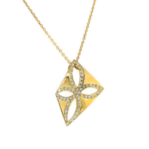 18ct yellow gold diamond pendant