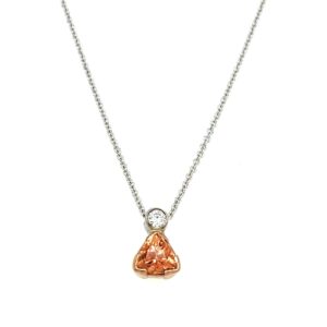 9ct white gold orange sapphire pendant